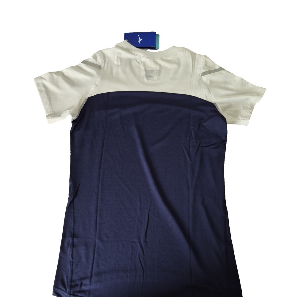 Mizuno Volleball‎ Shirt Womens Small Navy/White Drylite Short Sleeve NEW - Picture 2 of 11